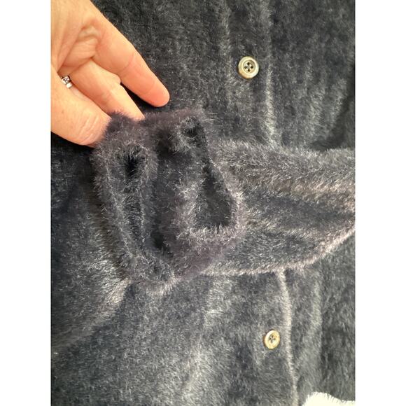 Madewell Hewitt Fuzzy Cardigan Sweater button down Black small - Picture 11 of 14